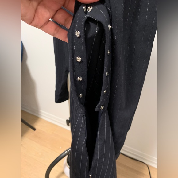 Navy pinstripe Boss dress - Picture 7 of 8